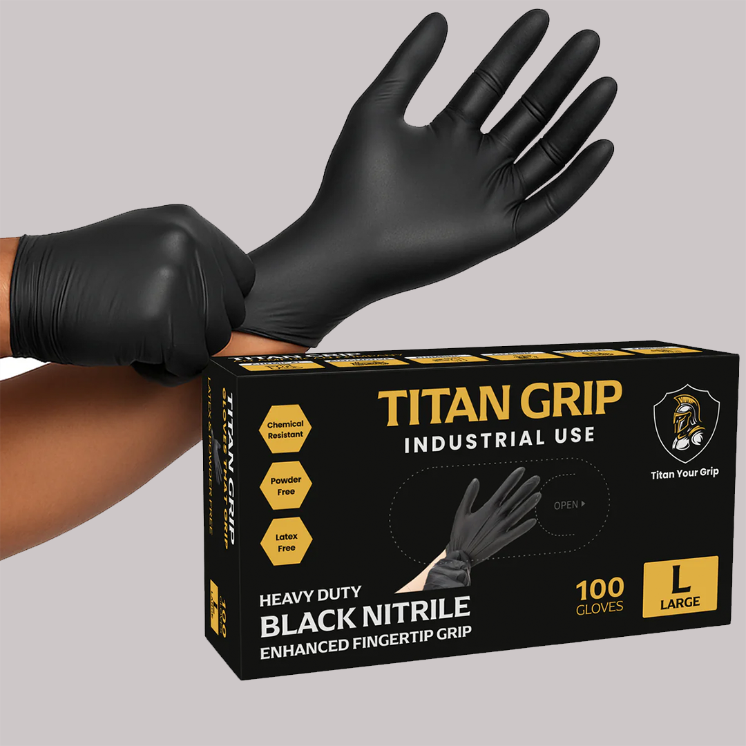 6 Mil Black Nitrile Disposable Gloves – Heavy Duty, Industrial Grade