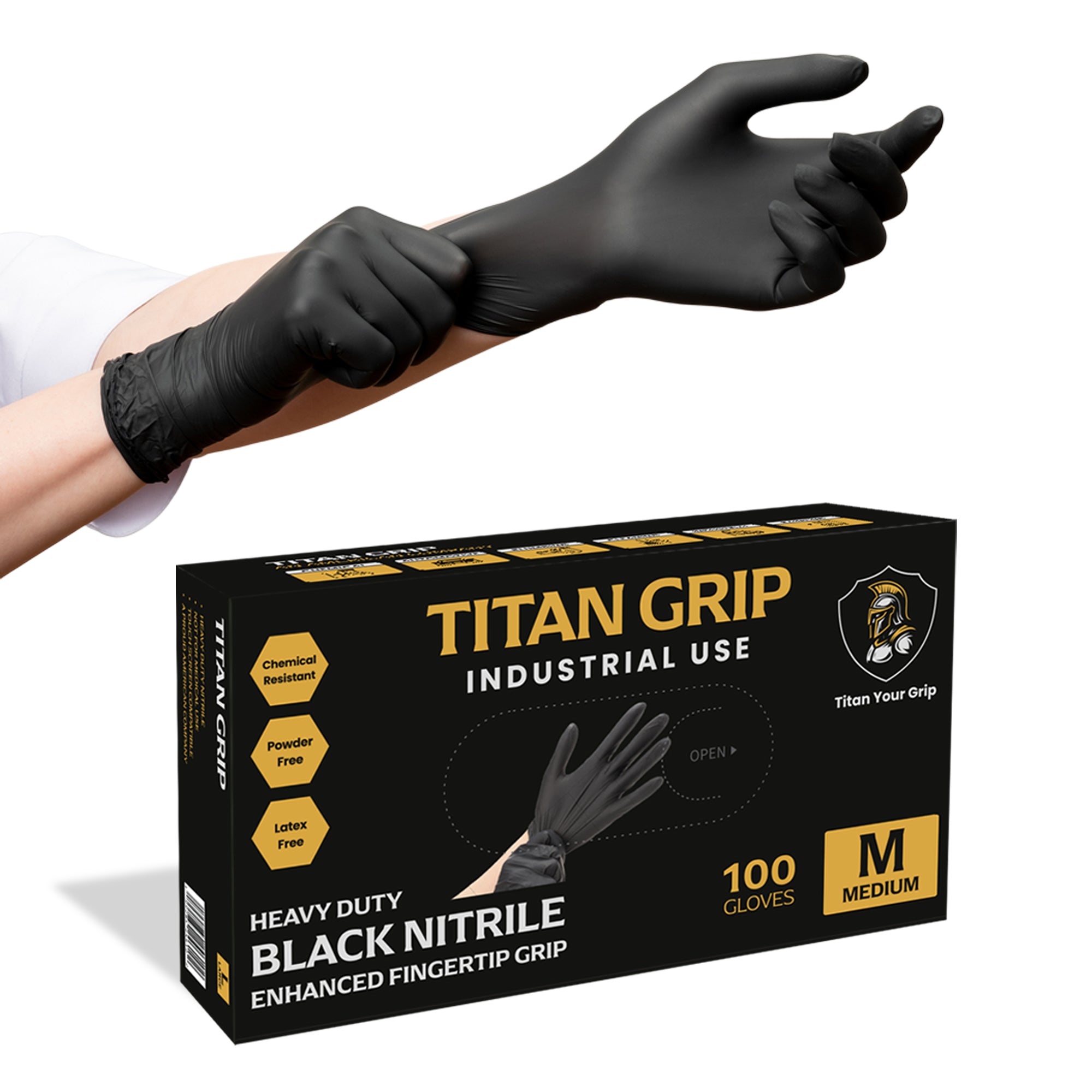 6 Mil Black Nitrile Disposable Gloves