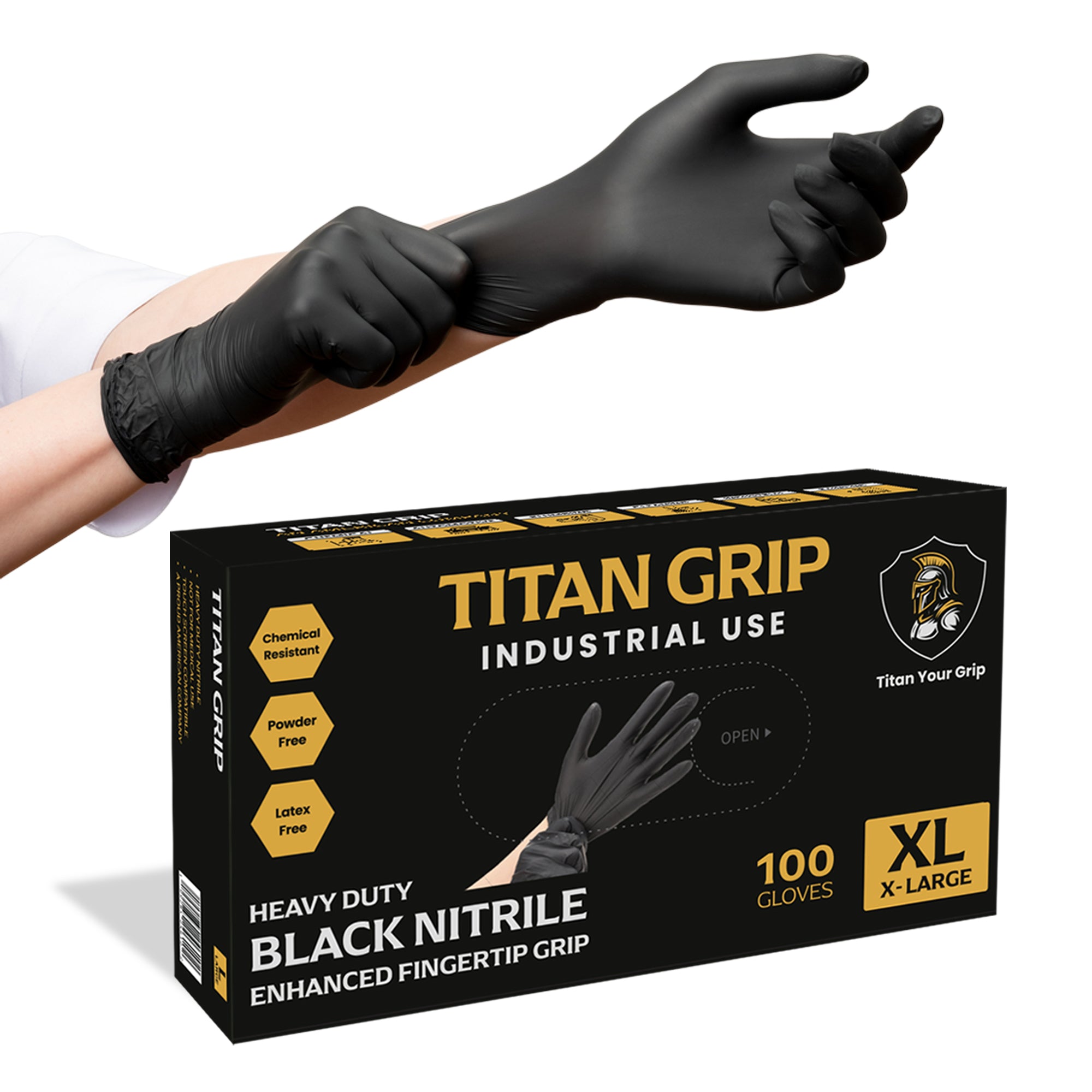 6 Mil Black Nitrile Disposable Gloves