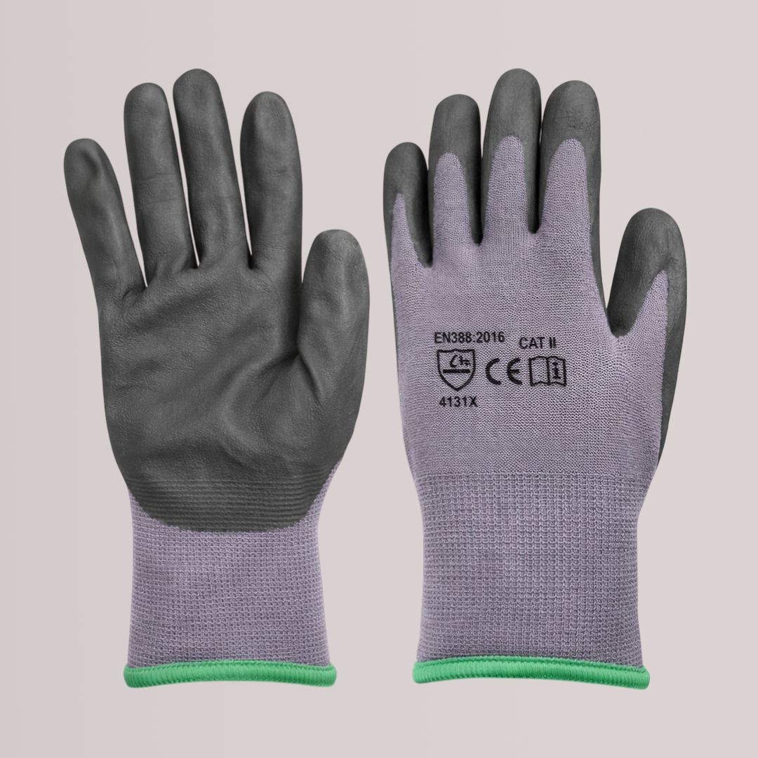 15 Gauge Micro-Foam Nitrile Work Gloves (Nylon-Spandex)