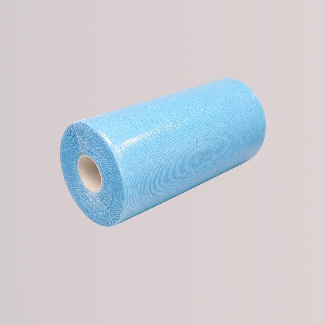 Blue Microfiber Cleaning Towels Rolls - 200 GSM, Lint-Free, Reusable