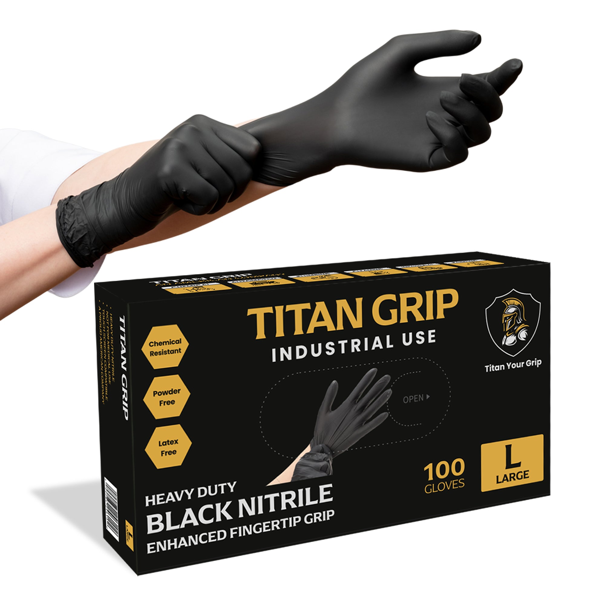 6 Mil Black Nitrile Disposable Gloves
