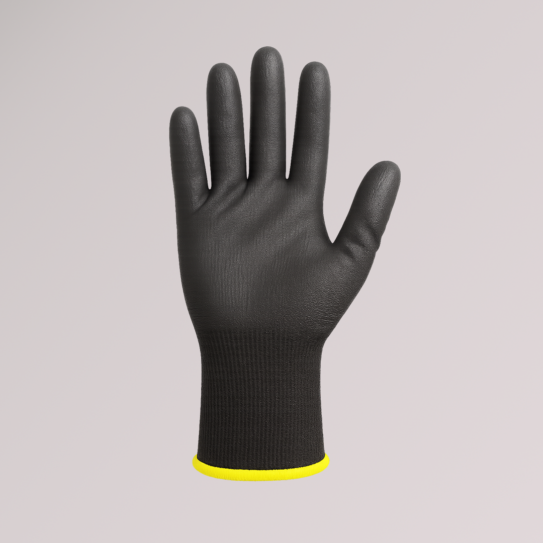 PU Safety Work Gloves — 13 Gauge Black (Pairs)