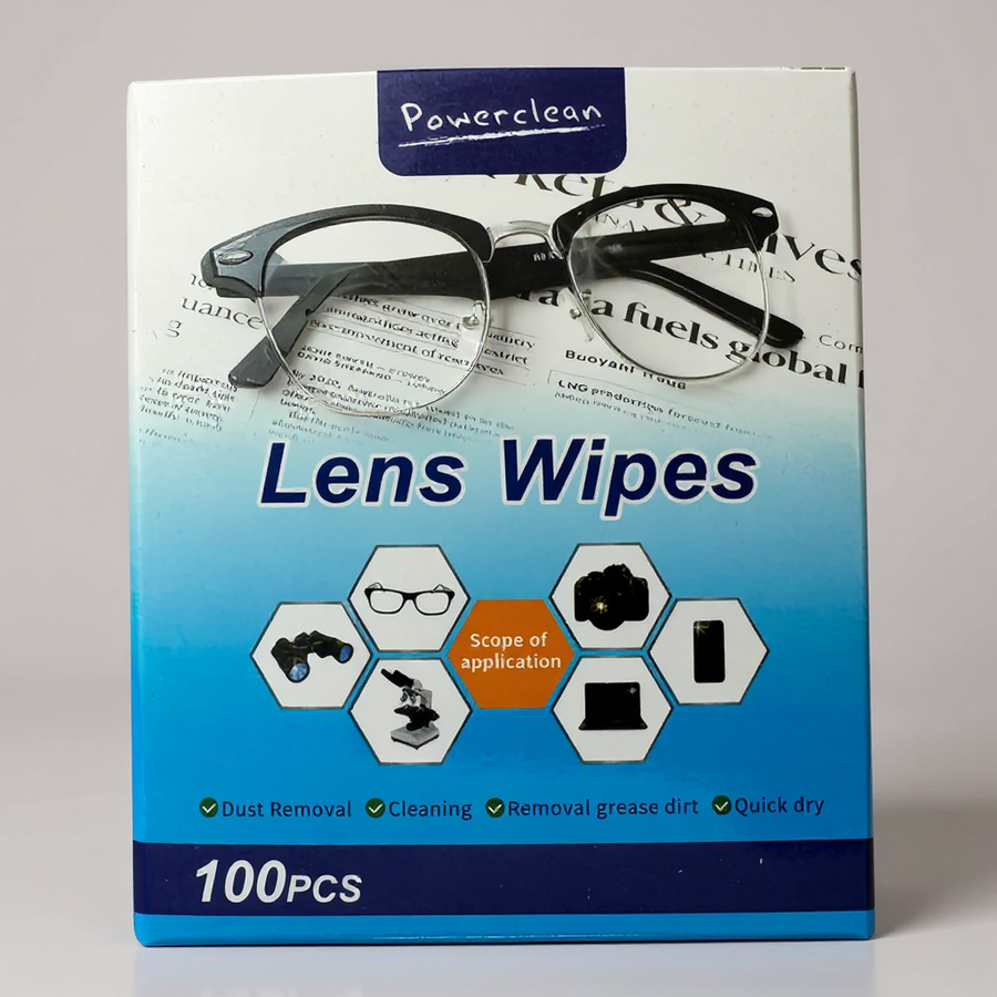 Lens Cleaning Wipes — Pre-Moistened (100 Pack)
